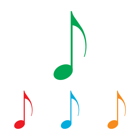 Music note sign. Colorfull set isolated on white backgroundのイラスト素材