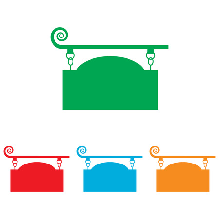 Vector wrought iron sign for old-fashioned design on transparent backgroundのイラスト素材