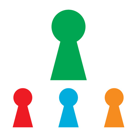 Keyhole sign. Colorfull set isolated on white backgroundのイラスト素材