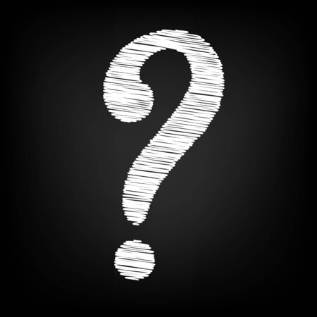 Question mark sign. Scribble effect on black backgroundのイラスト素材