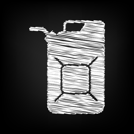 Jerrycan oil sign. Scribble effect on black backgroundのイラスト素材
