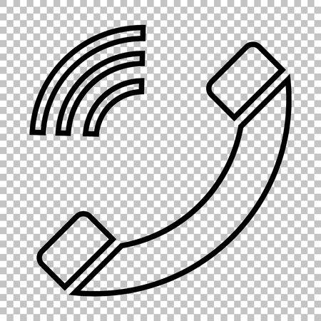 Phone sign. Line icon on transparent backgroundのイラスト素材