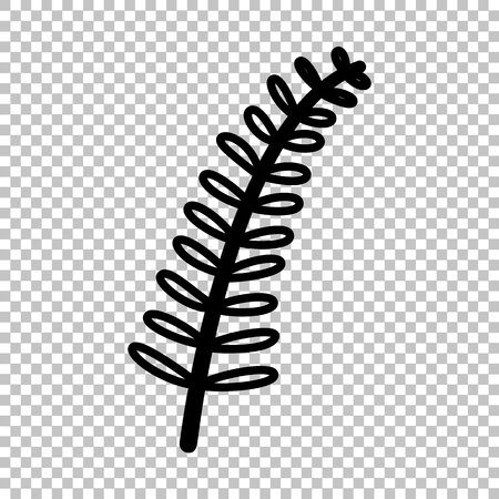 Olive branche sign. Line icon on transparent backgroundのイラスト素材