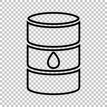 Oil barrel sign. Line icon on transparent backgroundのイラスト素材