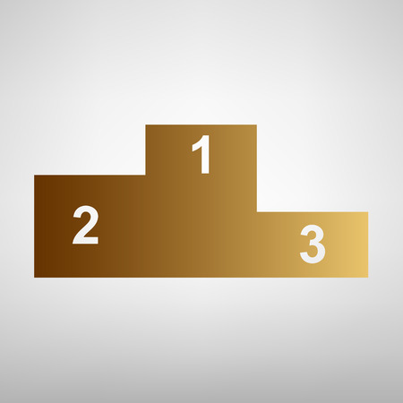 Sofa sign. Flat style icon with golden gradientのイラスト素材