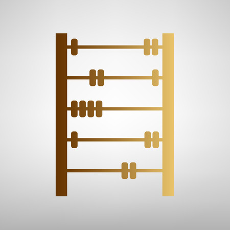 Retro abacus sign. Flat style icon with golden gradientのイラスト素材