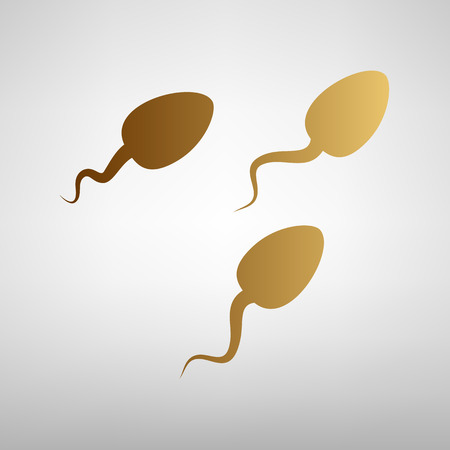 Sperms sign. Flat style icon with golden gradientのイラスト素材