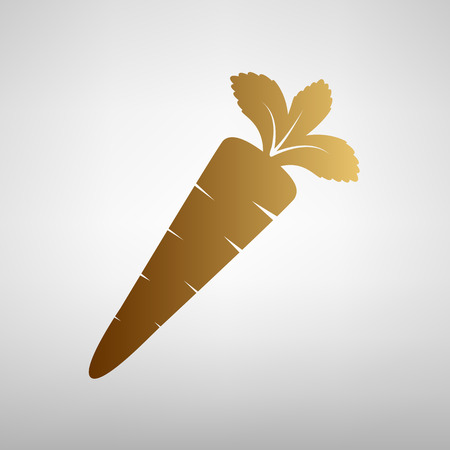 Carrot sign. Flat style icon with golden gradientのイラスト素材