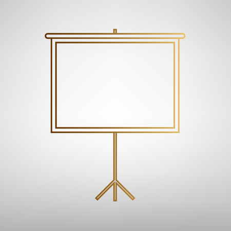 Blank Projection screen. Flat style icon with golden gradientのイラスト素材