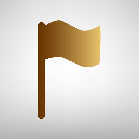 Flag sign. Flat style icon with golden gradientのイラスト素材