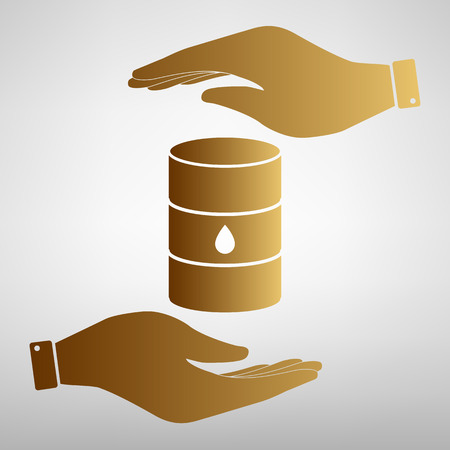 Oil barrel sign. Flat style icon vector illustration.のイラスト素材