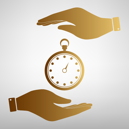 Stopwatch sign. Flat style icon vector illustration.のイラスト素材