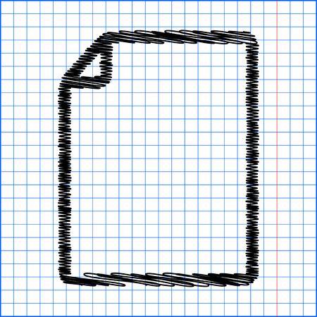 Document  sign. Flat style icon with scribble effect on school paper.のイラスト素材