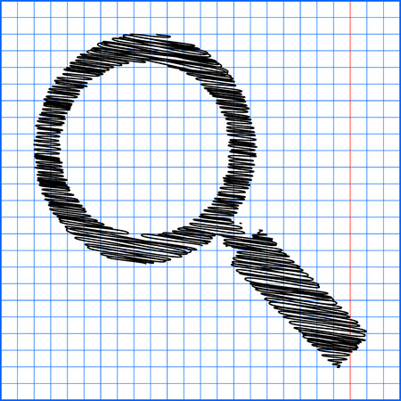 Simple web icon in vector. Zoom with pen effect on paper.のイラスト素材