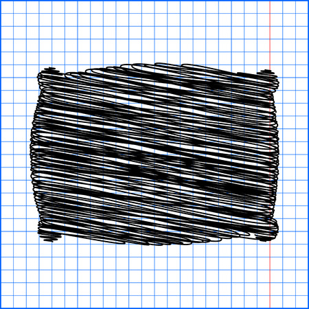 Pillow icon with pen effect on paper.のイラスト素材