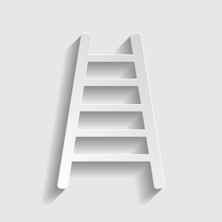 Ladder sign. Paper style icon with shadow on gray.のイラスト素材