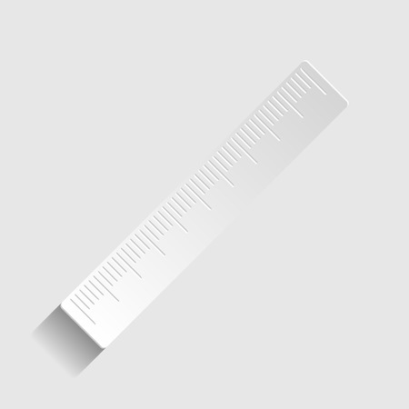 Centimeter ruler sign. Paper style icon with shadow on gray.のイラスト素材