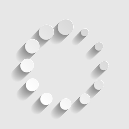 Circular loading sign. Paper style icon with shadow on gray.のイラスト素材