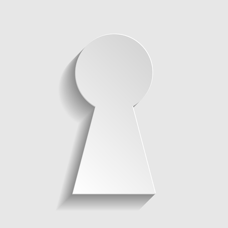 Keyhole sign. Paper style icon with shadow on gray.のイラスト素材