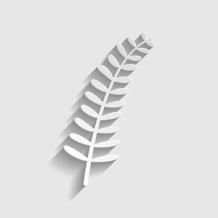 Olive branche sign. Paper style icon with shadow on gray.のイラスト素材