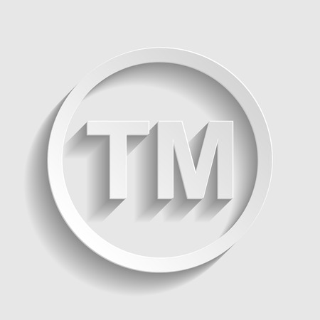 Trade mark sign. Paper style icon with shadow on gray.のイラスト素材