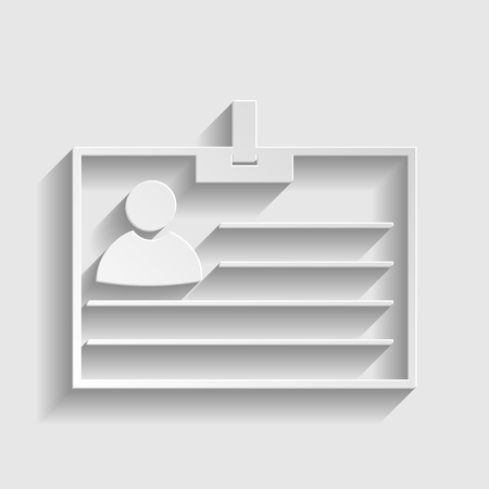 Id card sign. Paper style icon with shadow on gray.のイラスト素材
