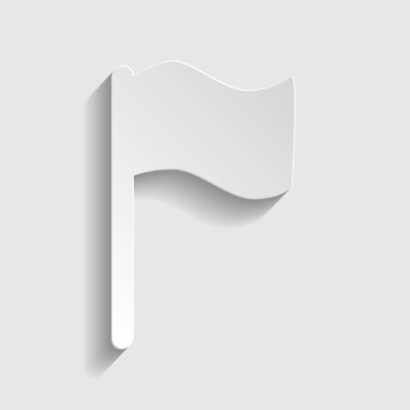 Flag sign. Paper style icon with shadow on gray.のイラスト素材