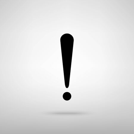 Attention sign. Black with shadow on gray.のイラスト素材