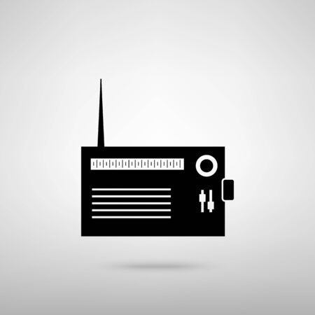 Radio sign. Black with shadow on gray.のイラスト素材