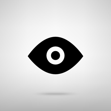 Eye sign. Black with shadow on gray.のイラスト素材