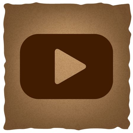 Play sign. Coffee style on old paper.のイラスト素材