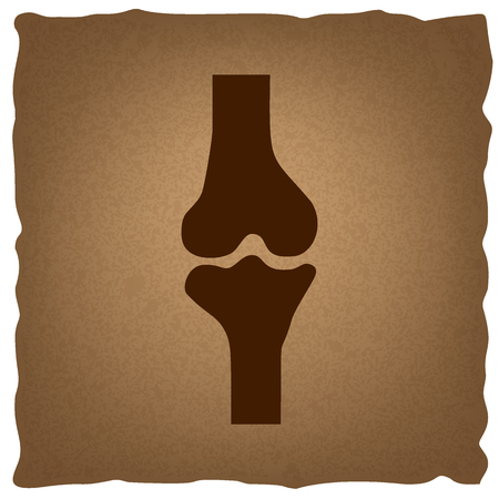 Knee joint  sign. Coffee style on old paper.のイラスト素材