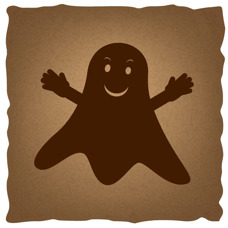 Ghost isolated sign. Coffee style on old paper.のイラスト素材