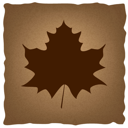 Maple leaf sign. Coffee style on old paper.のイラスト素材