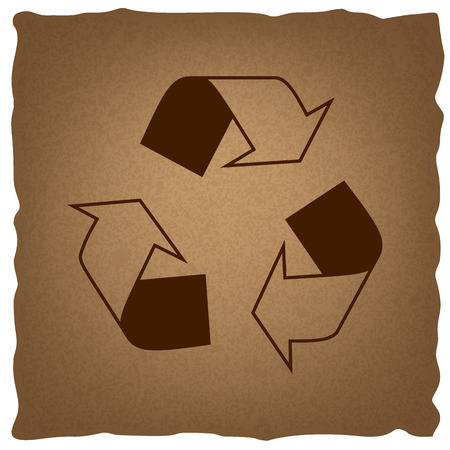 Recycle logo concept. Coffee style on old paper.のイラスト素材