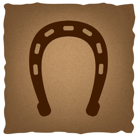 Horseshoe sign. Coffee style on old paper.のイラスト素材