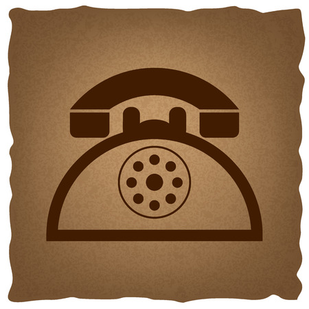Retro telephone sign. Coffee style on old paper.のイラスト素材