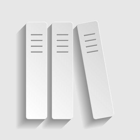 Row of binders, office folders icon. Paper style icon with shadow on grayのイラスト素材
