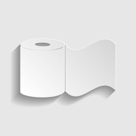 Toilet Paper Icon. Paper style icon with shadow on grayのイラスト素材
