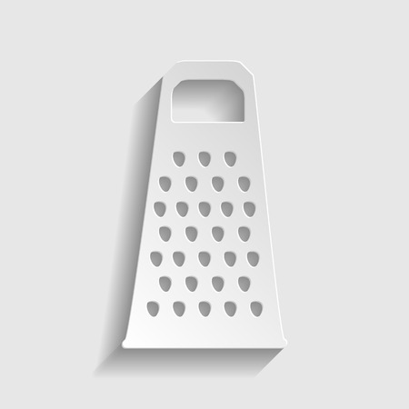 Cheese grater icon. Paper style icon with shadow on grayのイラスト素材