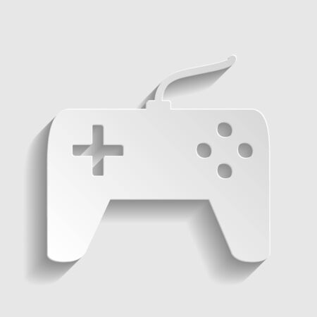 Joystick simple icon. Paper style icon with shadow on grayのイラスト素材