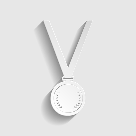 Medal simple  Icon. Paper style icon with shadow on grayのイラスト素材