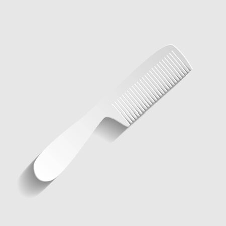 Comb simple icon. Paper style icon with shadow on grayのイラスト素材