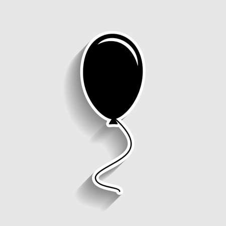 Balloon sign. Sticker style icon with shadow on gray.のイラスト素材