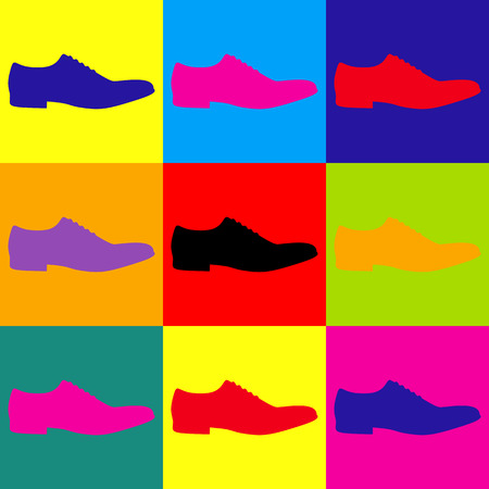Men Shoes icon. Pop-art style colorful icons set.のイラスト素材