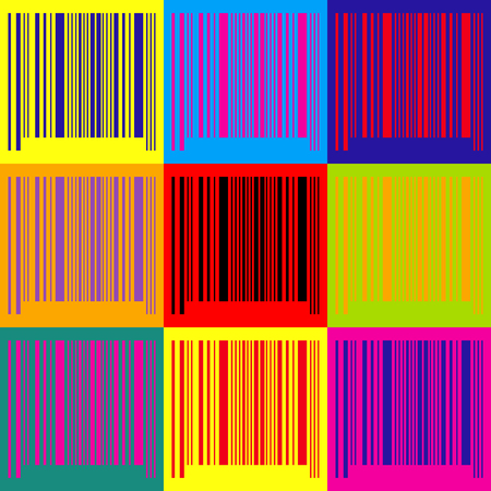 Bar code icon. Pop-art style colorful icons set.のイラスト素材