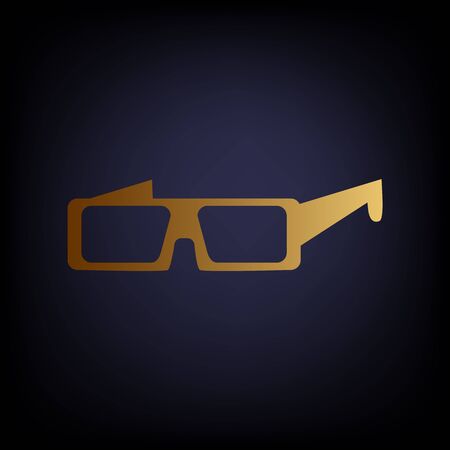 Glass sign. Golden style icon on dark blue background.のイラスト素材