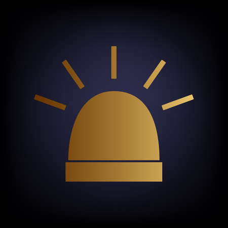 Police single sign. Golden style icon on dark blue background.のイラスト素材