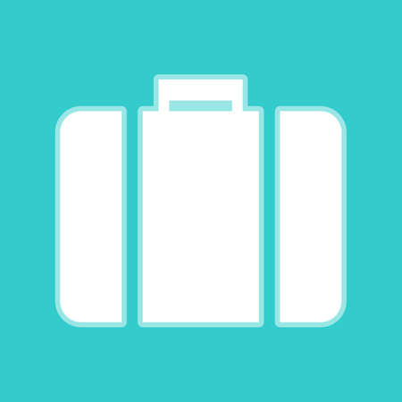Briefcase sign. White icon with whitish background on torquoise flat color.のイラスト素材