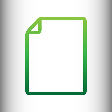 Document sign. Green gradient icon on gray gradient backround.のイラスト素材